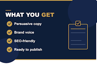 write persuasive website copy and product descriptions
