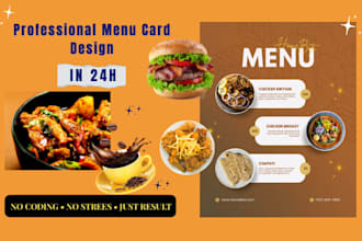 create a modern restaurant menu design and digital TV menu
