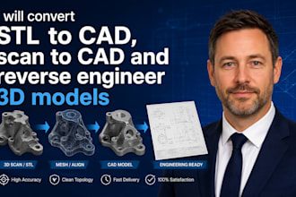 convert stl to cad, scan to cad and reverse engineer 3d models