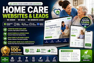 do home care website, home care logo and make home care leads for your business