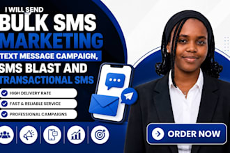 send bulk SMS marketing text message campaign SMS blast  and transactional SMS
