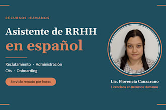 be your remote HR assistant for your business in spanish