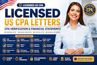 sign licensed US CPA letter CPA verification comfort letter financial statement