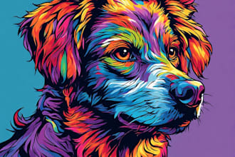 draw a animal pop art and pop art style