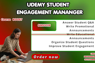 manage your udemy course q a, student engagement, and promotional announcement