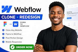 develop, clone, redesign webflow website, duplicate website to webflow