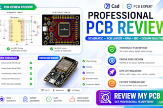 do pcb review, optimization and pcb layout redesign on kicad proteus and easyeda