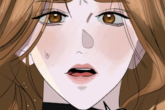 draw anime, manga or webtoon character illustration