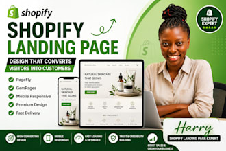 design a high converting shopify landing page using pagefly or gempages