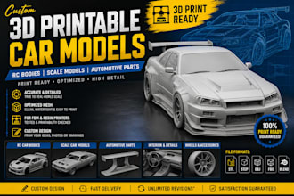 3d printable stl car model automotive cad design replica 3d car body truck model