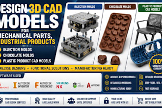 design injection molds, chocolate molds and plastic product cad models