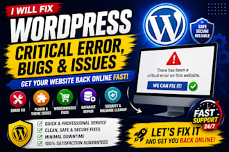 remove wordpress malware and fix the critical error