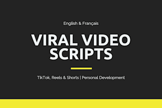 write engaging short form video scripts for tiktok and reels