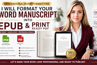 format your word manuscript into epub and print ready PDF