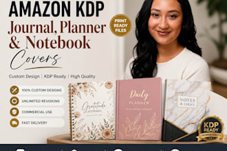 design amazon KDP journal planner and notebook covers