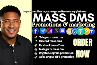 send mass dm to crypto, nft, discord and telegram communities