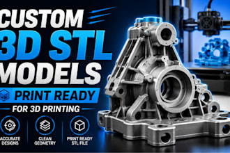create custom print ready 3d stl models for 3d  printing  from your idea