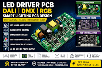 design led driver pcb, led module, dali dmx board rgb smart lighting control pcb
