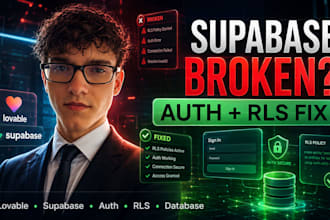 fix supabase auth, rls and database bugs in your lovable app