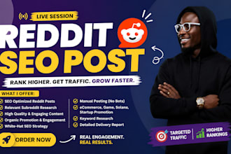 do reddit seo post  ecommerce business website marketing saas ai app promotion