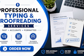 type, proofread, and format files professionally