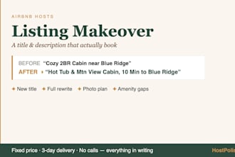 rewrite and SEO optimize your airbnb listing title and description