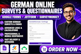 do german online survey questionnarie, google form jotform surveymonkey quizes