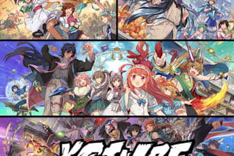 make anime banner, header and profile picture for youtube