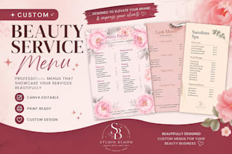design a custom beauty service menu
