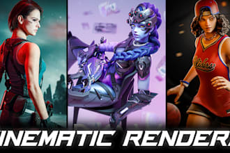 premium cinematic 3d character renders in blender