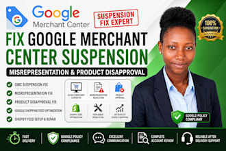 fix google merchant center suspension misrepresentation and product disapproval