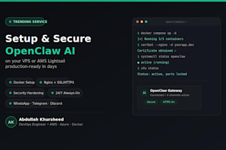 set up and secure openclaw ai assistant on your vps or AWS lightsail