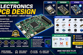 design esp32 pcb, esp8266, stm32 schematic, pcb layout and circuit board