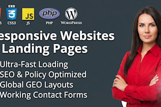 design an ad approval HTML website and landing page
