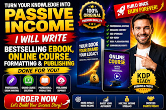 write your ebook, online course and format it for amazon KDP