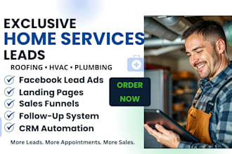 generate exclusive roofing hvac plumbing home services contractor leads website