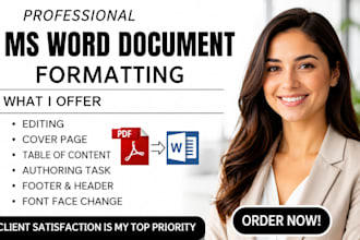 ich werde ihr microsoft word dokument professionell formatieren oder PDF bear
