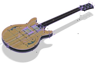 3d cad guitar model guitar cad design 3d guitar cad modelling assembly design