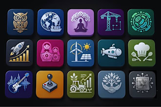 design clean, minimalist app icons for ios and android