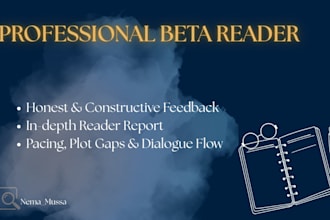 be your dedicated beta reader for short stories or first chapters