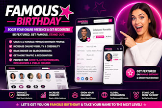 create amazing famous birthdays profile for your name and your family