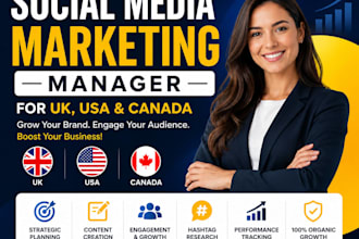 be your professional social media marketing manager for UK USA and canada
