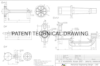 draw mechanical patent illustrations and figures for uspto, wipo and pct filing