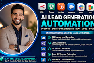 set up ai lead generation using n8n salesforce einstein ai keap zoho openaiface