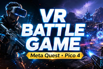 vr battle game prototype, vr environment creator, pico 4, oculus meta quest game