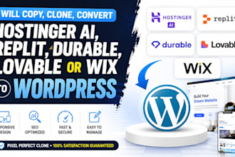 copy clone convert replit, hostinger ai, base44, lovable or wix to wordpress