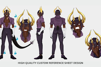 draw reference sheet anime character sheet vtuber character design ref sheet