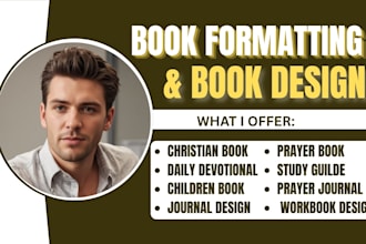 format and design christian book, prayer book, daily devotion, children book