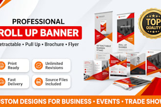 design professional roll up banner, retractable banner, pull up banner, brochure