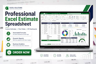design excel estimate spreadsheet with pivot tables and KPI dashboard